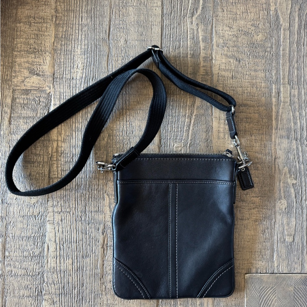 Coach crossbody, black, measures 7 x 8.5, excellent condition!